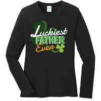 Luckiest Father Ever Ladies Long Sleeve Shirt