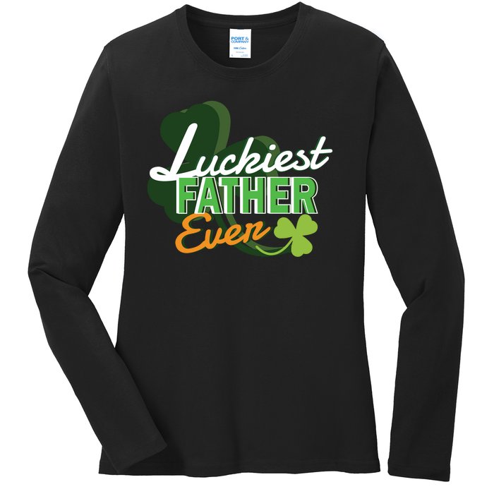 Luckiest Father Ever Ladies Long Sleeve Shirt