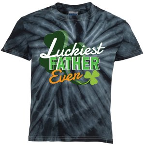 Luckiest Father Ever Kids Tie-Dye T-Shirt