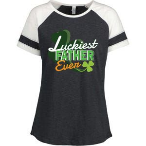 Luckiest Father Ever Enza Ladies Jersey Colorblock Tee