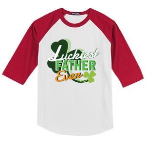 Luckiest Father Ever Kids Colorblock Raglan Jersey