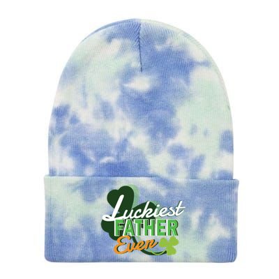 Luckiest Father Ever Tie Dye 12in Knit Beanie