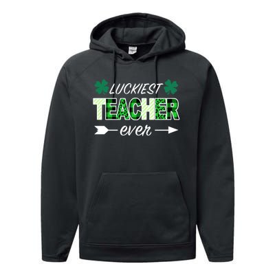 Luckiest Teacher Ever Performance Fleece Hoodie