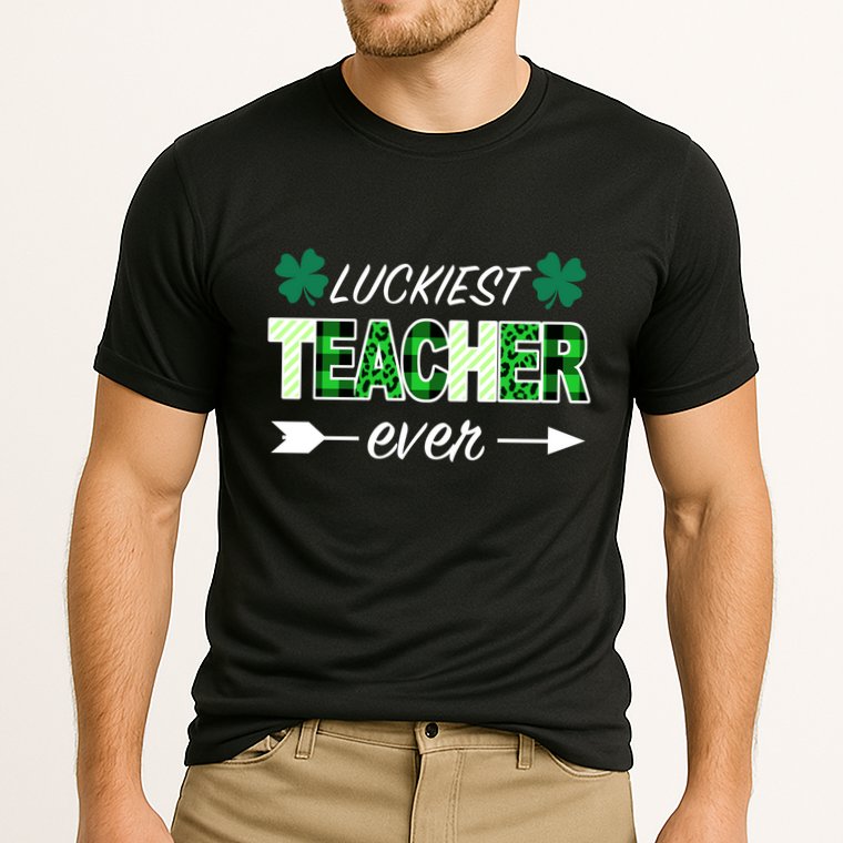 Luckiest Teacher Ever Cooling Performance Crew T-Shirt