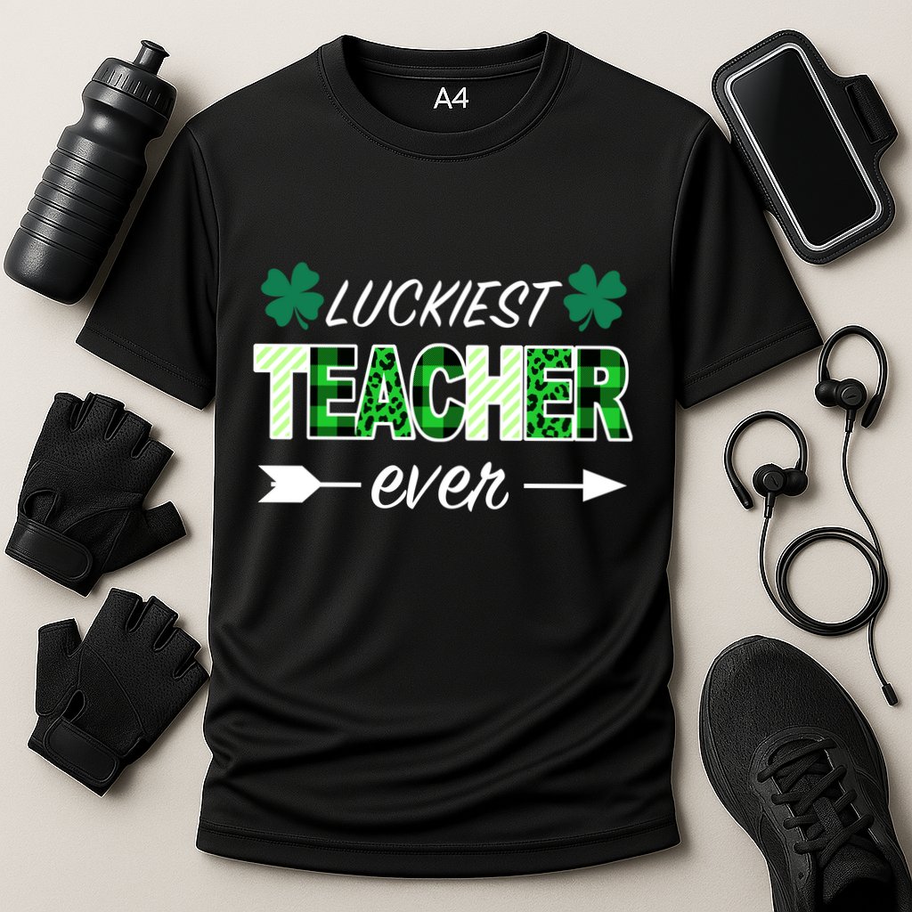 Luckiest Teacher Ever Cooling Performance Crew T-Shirt