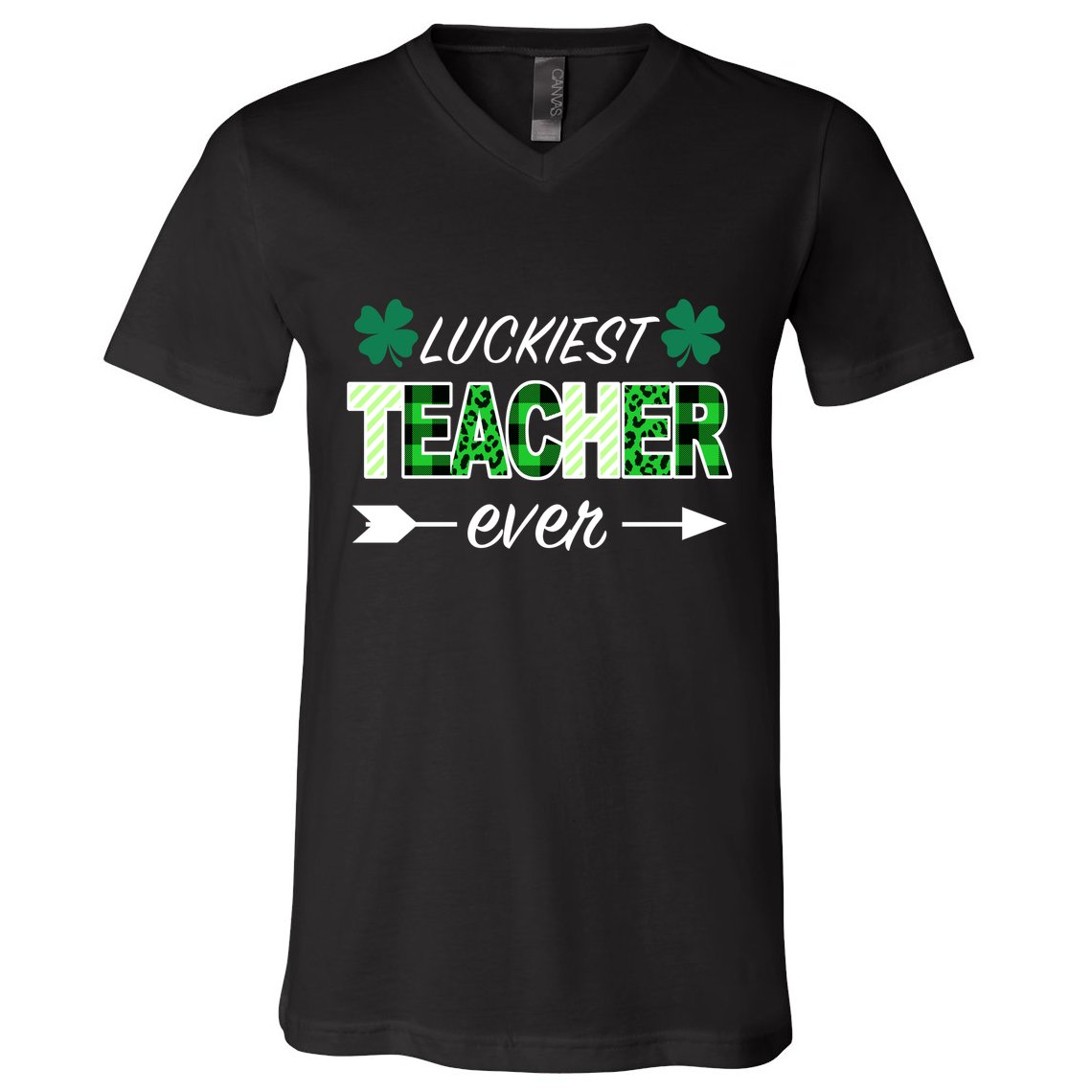 Luckiest Teacher Ever V-Neck T-Shirt