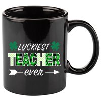 Luckiest Teacher Ever 11oz C Handle Ceramic Mug
