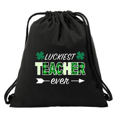 Luckiest Teacher Ever Drawstring Bag