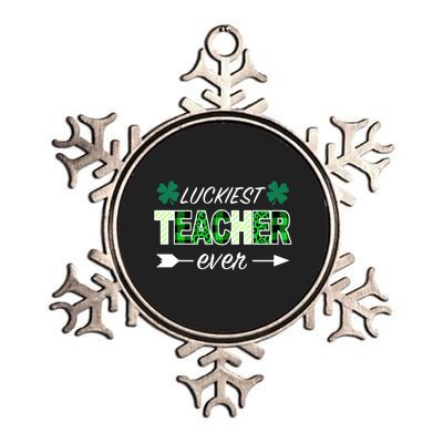 Luckiest Teacher Ever Metallic Star Ornament