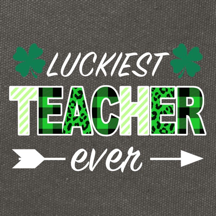 Luckiest Teacher Ever Cotton Canvas Backpack