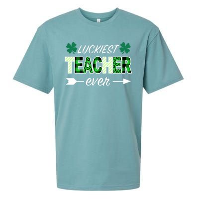 Luckiest Teacher Ever Sueded Cloud Jersey T-Shirt