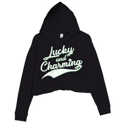 Lucky and Charming St Patrick's Day Crop Fleece Hoodie