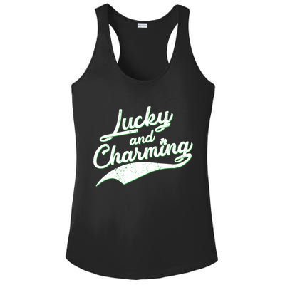 Lucky and Charming St Patrick's Day Ladies PosiCharge Competitor Racerback Tank