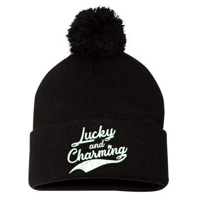 Lucky and Charming St Patrick's Day Pom Pom 12in Knit Beanie