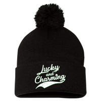 Lucky and Charming St Patrick's Day Pom Pom 12in Knit Beanie