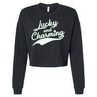 Lucky and Charming St Patrick's Day Cropped Pullover Crew