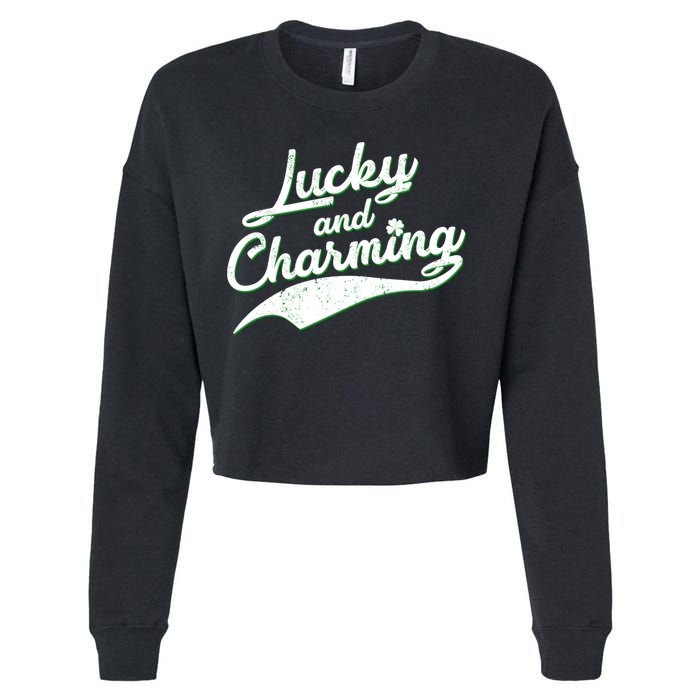 Lucky and Charming St Patrick's Day Cropped Pullover Crew