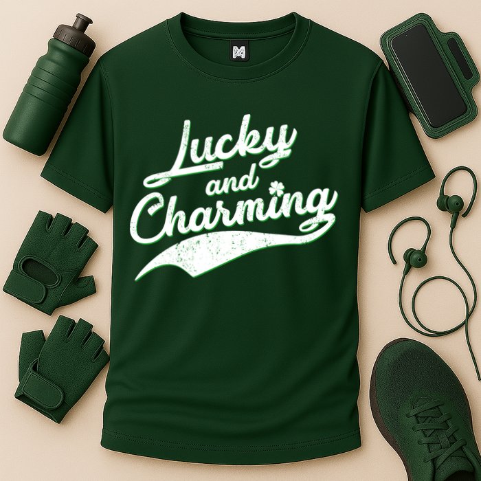 Lucky and Charming St Patrick's Day Cooling Performance Crew T-Shirt