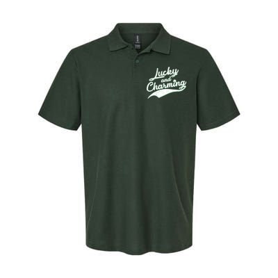 Lucky and Charming St Patrick's Day Softstyle Adult Sport Polo