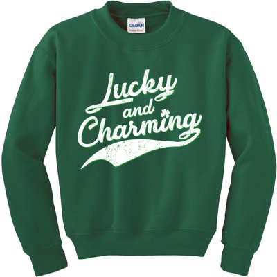 Lucky and Charming St Patrick's Day Kids Sweatshirt