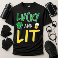 Lucky And Lit St. Patrick's Day Cooling Performance Crew T-Shirt