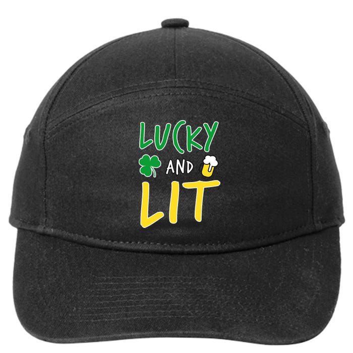 Lucky And Lit St. Patrick's Day 7-Panel Snapback Hat