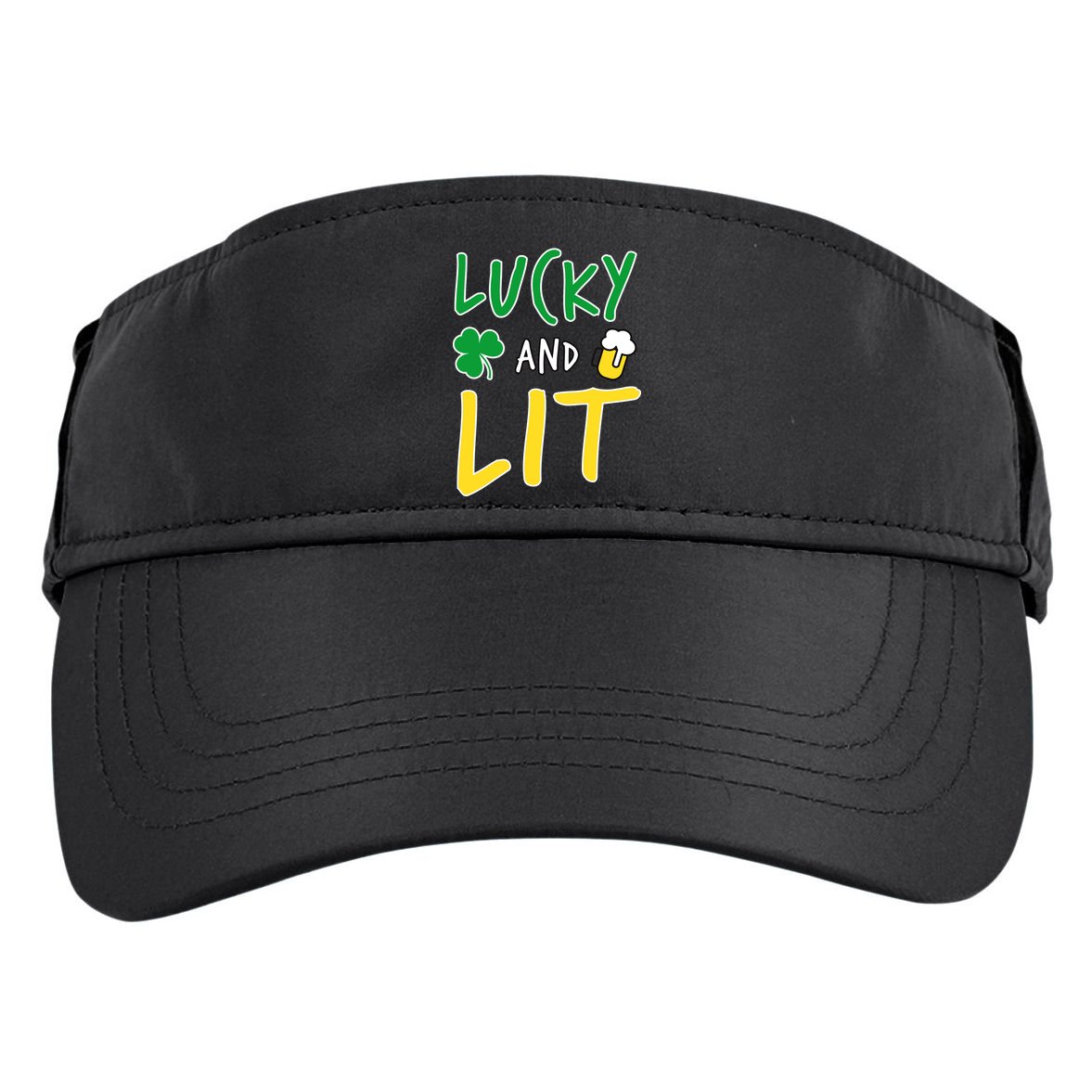 Lucky And Lit St. Patrick's Day Adult Drive Performance Visor