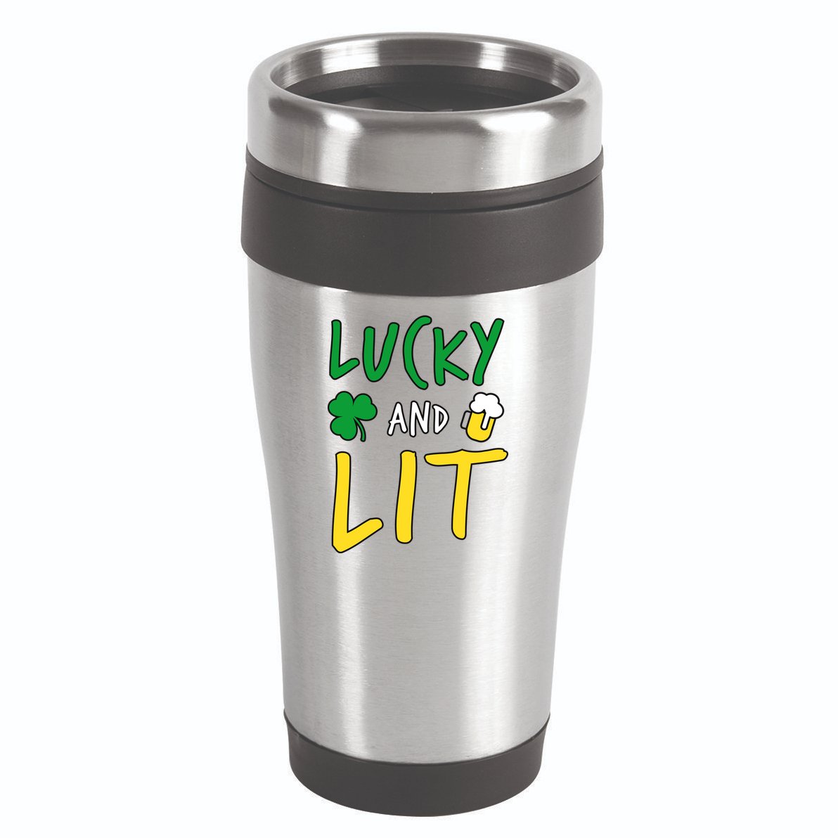 Lucky And Lit St. Patrick's Day 16oz Travel Tumbler