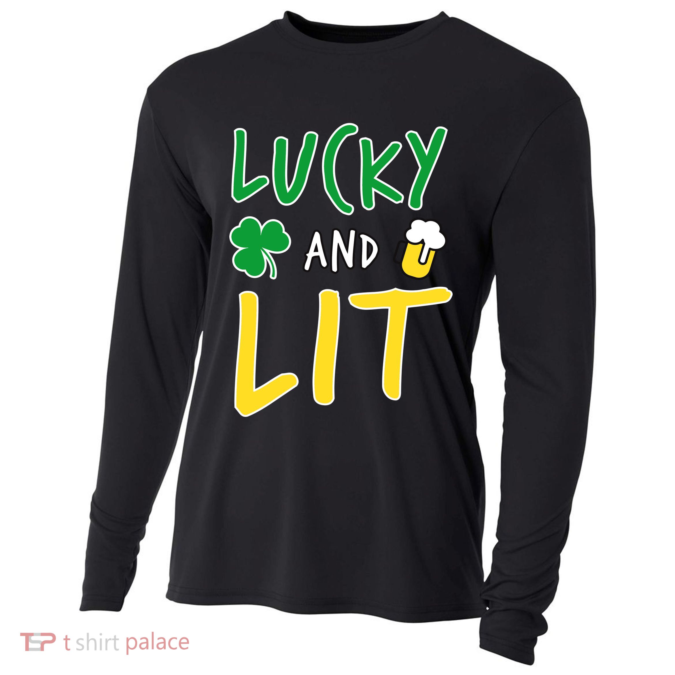 Lucky And Lit St. Patrick's Day Cooling Performance Long Sleeve Crew