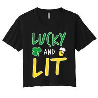 Lucky And Lit St. Patrick's Day Women's Crop Top Tee