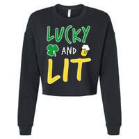 Lucky And Lit St. Patrick's Day Cropped Pullover Crew