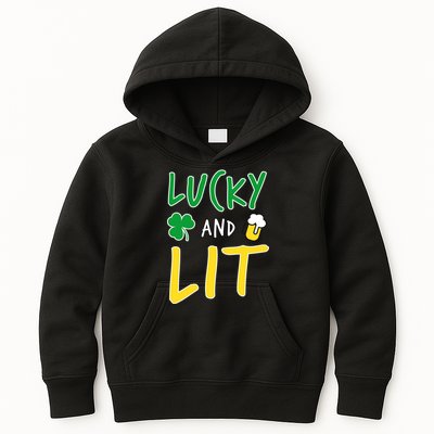 Lucky And Lit St. Patrick's Day Kids Hoodie
