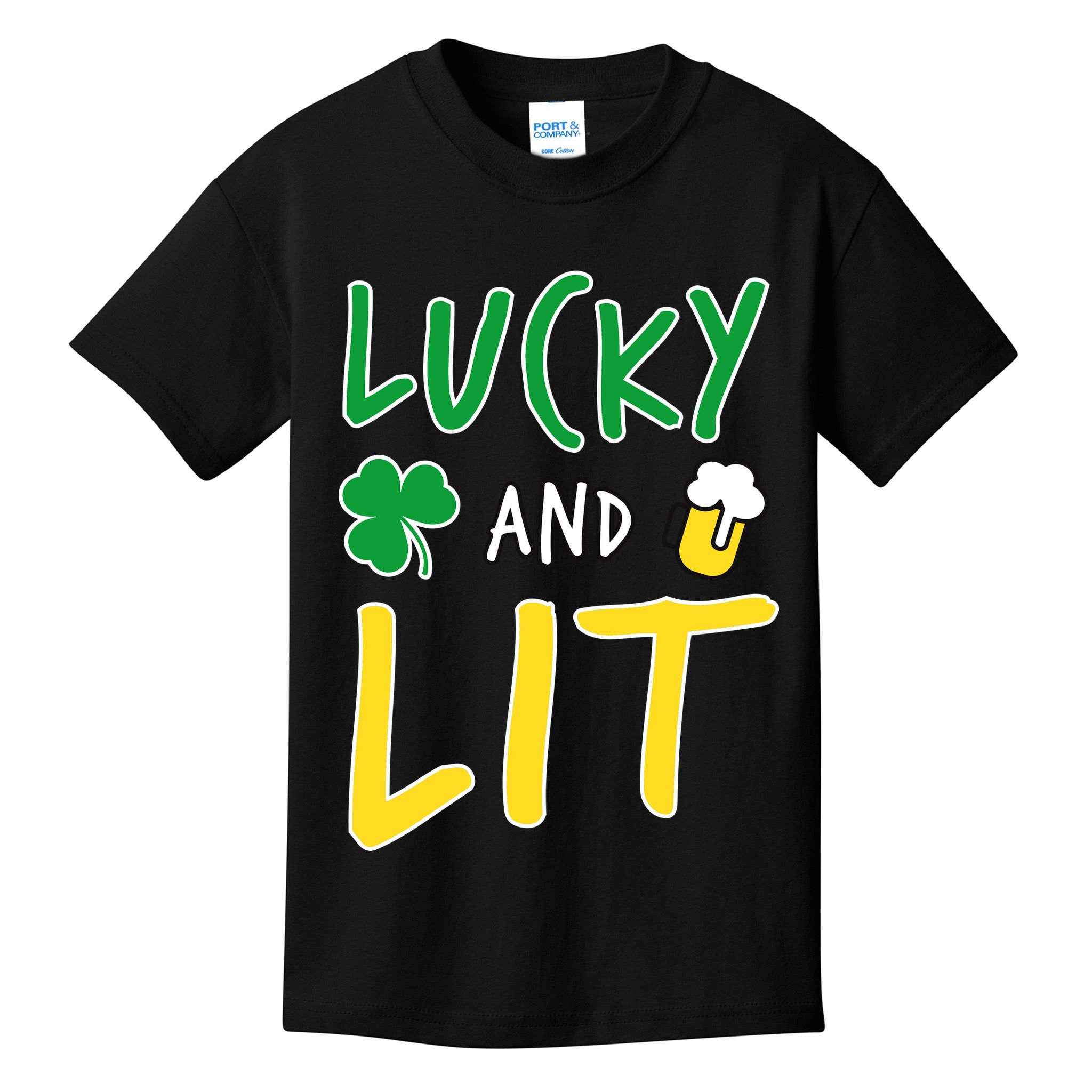 Lucky And Lit St. Patrick's Day Kids T-Shirt