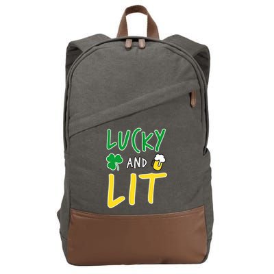 Lucky And Lit St. Patrick's Day Cotton Canvas Backpack