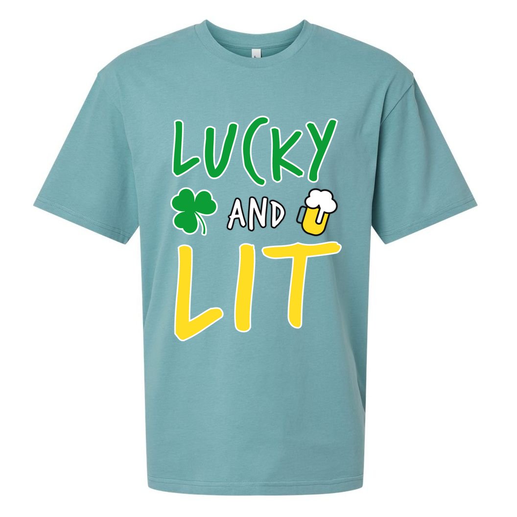 Lucky And Lit St. Patrick's Day Sueded Cloud Jersey T-Shirt