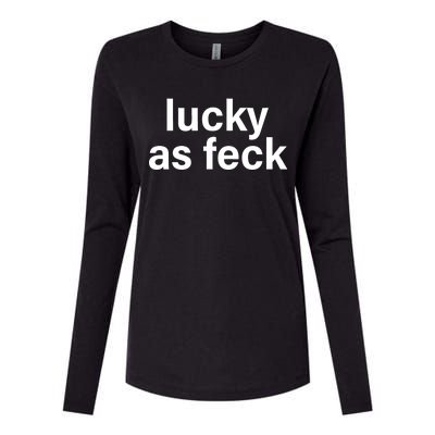 Lucky As Feck Womens Cotton Relaxed Long Sleeve T-Shirt