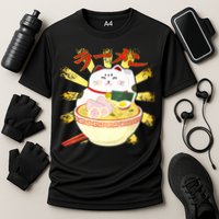 Lucky Cat Ramen Japanese Cooling Performance Crew T-Shirt