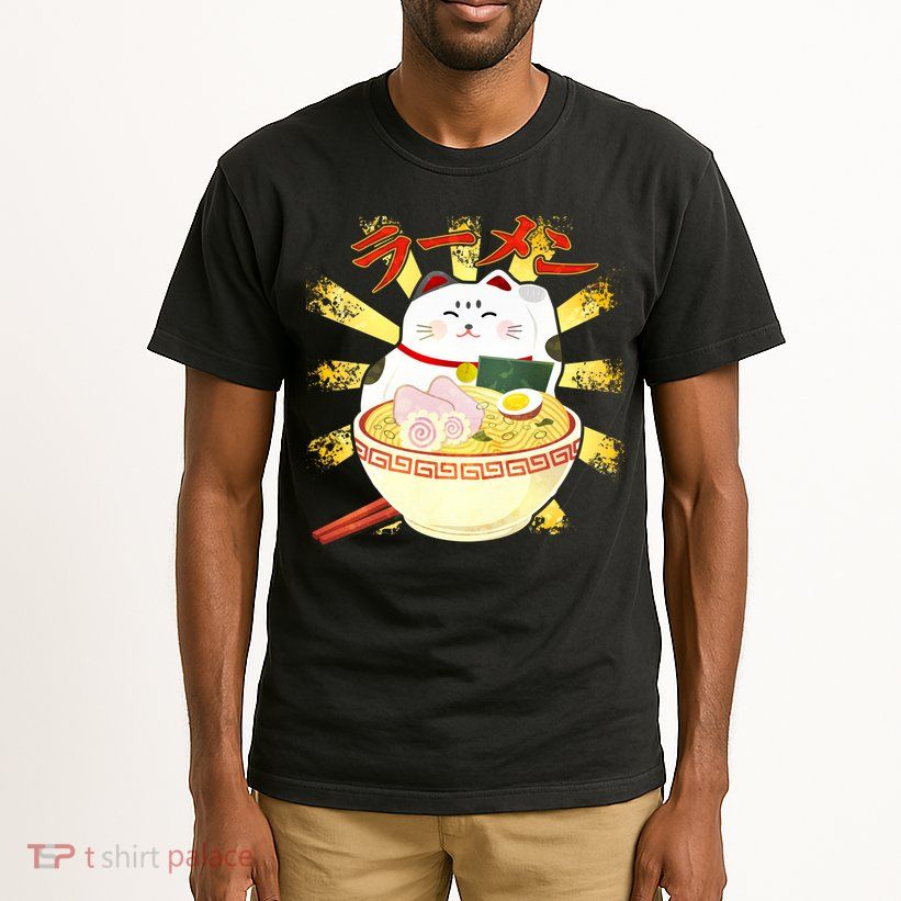 Lucky Cat Ramen Japanese Tall T-Shirt