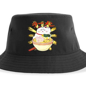 Lucky Cat Ramen Japanese Sustainable Bucket Hat