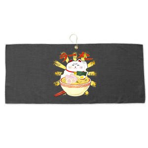 Lucky Cat Ramen Japanese Large Microfiber Waffle Golf Towel