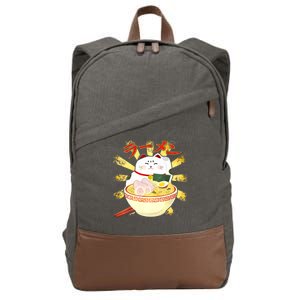 Lucky Cat Ramen Japanese Cotton Canvas Backpack