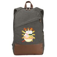 Lucky Cat Ramen Japanese Cotton Canvas Backpack