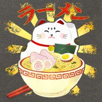 Lucky Cat Ramen Japanese Cotton Canvas Backpack