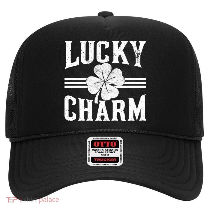Lucky Charm Clover High Crown Mesh Back Trucker Hat