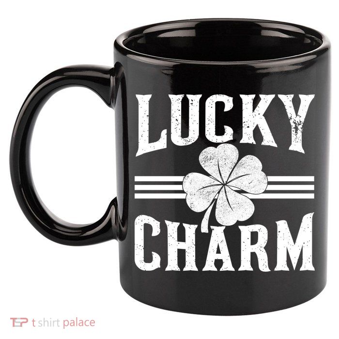 Lucky Charm Clover 11oz C Handle Ceramic Mug