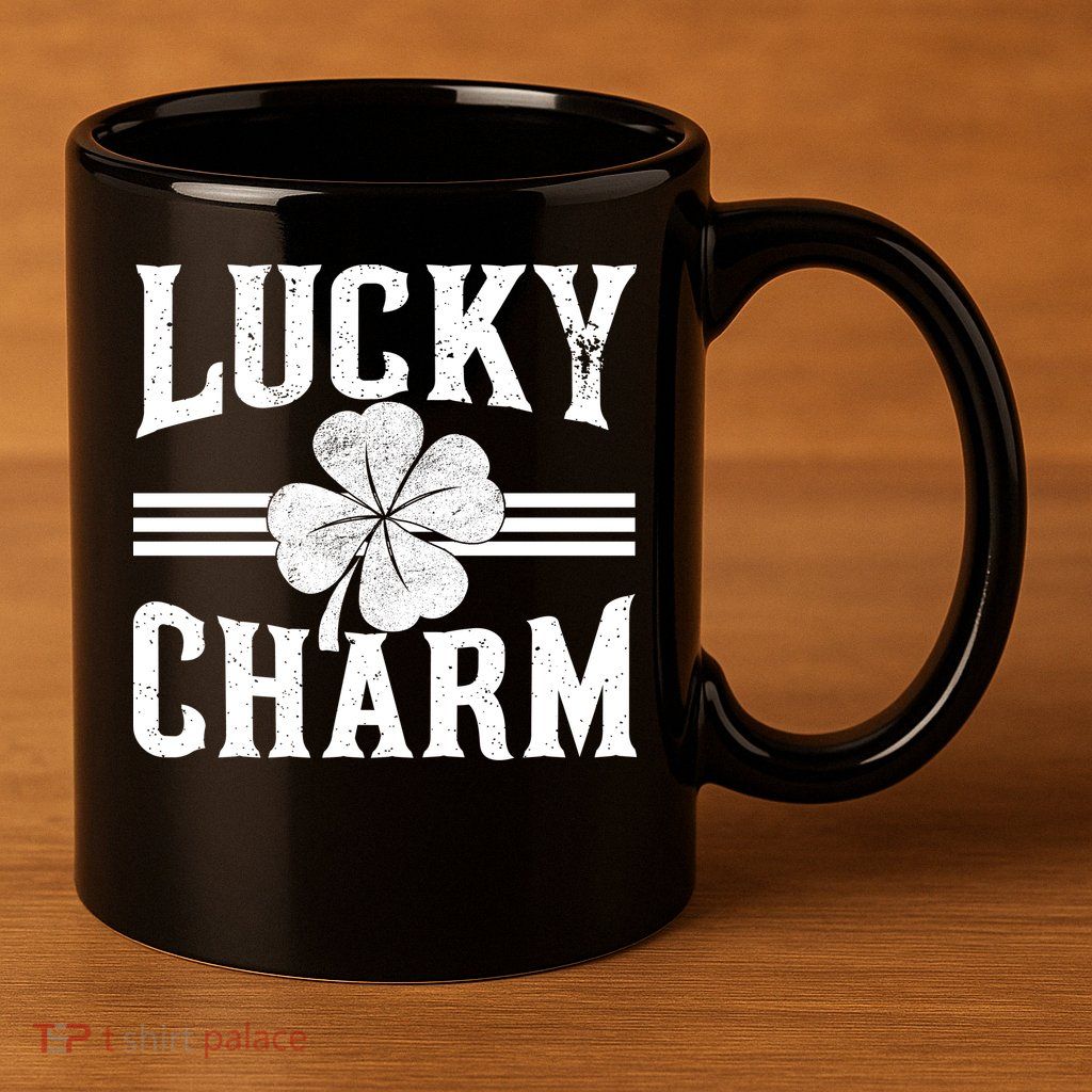 Lucky Charm Clover 11oz C Handle Ceramic Mug