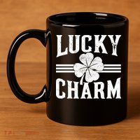 Lucky Charm Clover 11oz C Handle Ceramic Mug