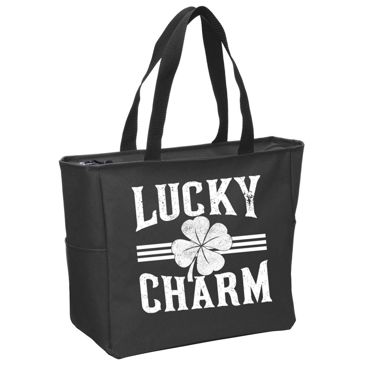 Lucky Charm Clover Zip Tote Bag
