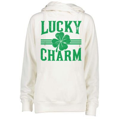 Lucky Charm Clover Womens Funnel Neck Pullover Hood