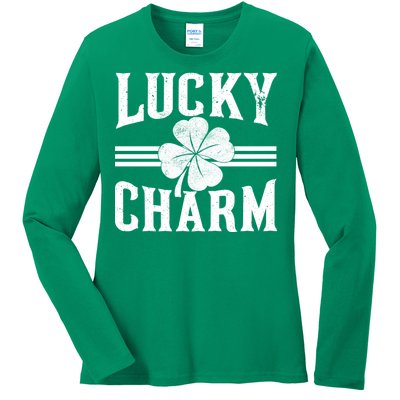 Lucky Charm Clover Ladies Long Sleeve Shirt